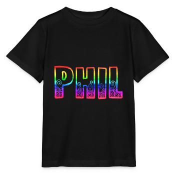 phil rs regenbogen - Stanley/Stella Kinder T-Shirt MINI CREATOR  - Schwarz - Vorne - Mikhail (115cm)