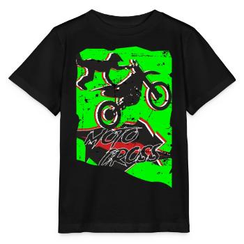 Motocross Stunt - Stanley/Stella Kinder T-Shirt MINI CREATOR  - Schwarz - Vorne - Mikhail (115cm)