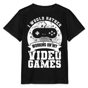 Développement de jeux - T-shirt bio MINI CREATOR Stanley/Stella Enfant - noir - Devant - Mikhail (115cm)