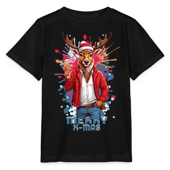 Cool Rudolph the Reindeer - Stanley/Stella MINI CREATOR Kids’ T-Shirt - black - Front - Mikhail (115cm)