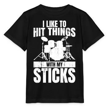 Blague drôle de batteur - T-shirt bio MINI CREATOR Stanley/Stella Enfant - noir - Devant - Mikhail (115cm)