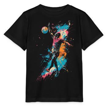 Volleyballspieler Streetart - Stanley/Stella Kinder T-Shirt MINI CREATOR  - Schwarz - Vorne - Mikhail (115cm)