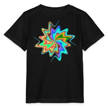 Regenbogen Wirbelstern - Stanley/Stella Kinder T-Shirt MINI CREATOR  - Schwarz - Vorne - Mikhail (115cm)