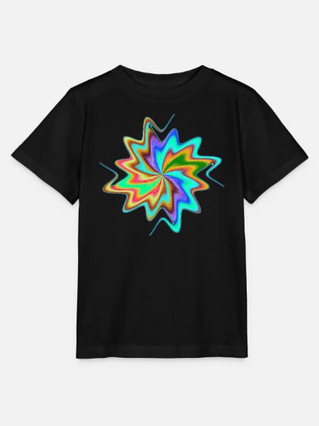 Regenbogen Wirbelstern - Stanley/Stella Kinder T-Shirt MINI CREATOR  - Schwarz