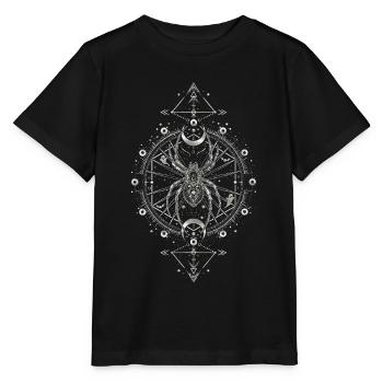 Araignée Mystique Mandala – Ésotérique Halloween - T-shirt bio MINI CREATOR Stanley/Stella Enfant - noir - Devant - Mikhail (115cm)