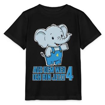 Éléphant du 4e anniversaire - T-shirt bio MINI CREATOR Stanley/Stella Enfant - noir - Devant - Mikhail (115cm)