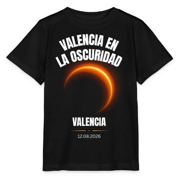 Valencia Sonnenfinsternis 2026 Totale Eklipse Span - Stanley/Stella Kinder T-Shirt MINI CREATOR  - Schwarz - Vorne - Mikhail (115cm)