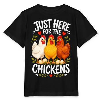 JUSTE LÀ POUR LES POULES - T-shirt bio MINI CREATOR Stanley/Stella Enfant - noir - Devant - Mikhail (115cm)