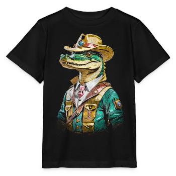 Krokodil Vaquero - Stanley/Stella Kinder T-Shirt MINI CREATOR  - Schwarz - Vorne - Mikhail (115cm)