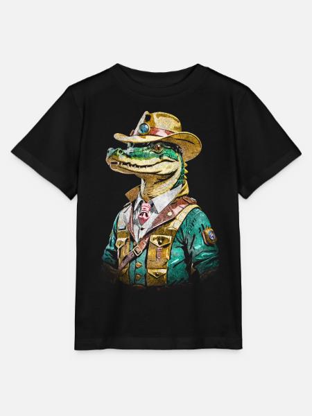 Krokodil Vaquero - Stanley/Stella Kinder T-Shirt MINI CREATOR - Schwarz