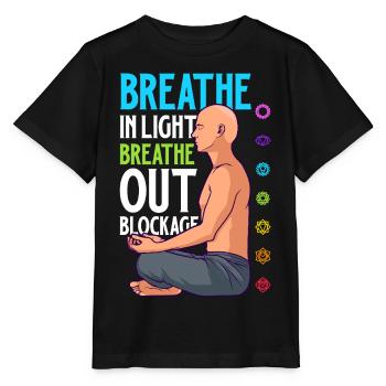Chakra Atmung - Blockaden lösen - Stanley/Stella Kinder T-Shirt MINI CREATOR  - Schwarz - Vorne - Mikhail (115cm)