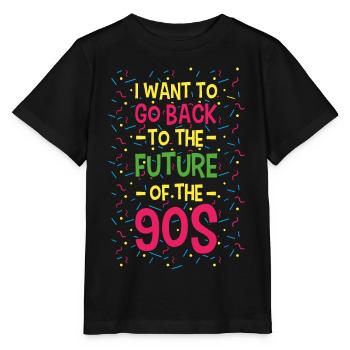 90er 90 Ich will zurück in die Zukunft der 90er. - Stanley/Stella Kinder T-Shirt MINI CREATOR  - Schwarz - Vorne - Mikhail (115cm)