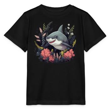 baby white shark 2 - Stanley/Stella Kinder T-Shirt MINI CREATOR  - Schwarz - Vorne - Mikhail (115cm)