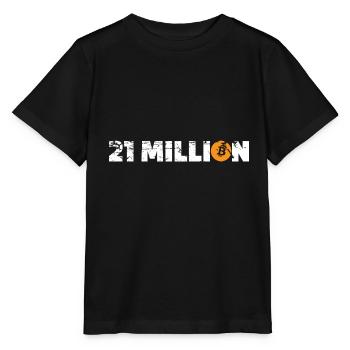 21 Million Bitcoin Kryptowährung - Stanley/Stella Kinder T-Shirt MINI CREATOR  - Schwarz - Vorne - Mikhail (115cm)