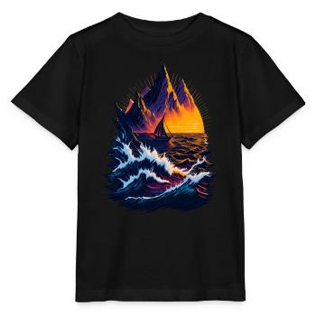 Fantastische Landschaftsillustration - Stanley/Stella Kinder T-Shirt MINI CREATOR  - Schwarz - Vorne - Mikhail (115cm)