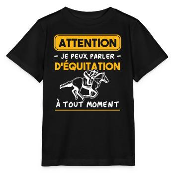 Ich kann jederzeit über das Reiten sprechen - Stanley/Stella Kinder T-Shirt MINI CREATOR  - Schwarz - Vorne - Mikhail (115cm)
