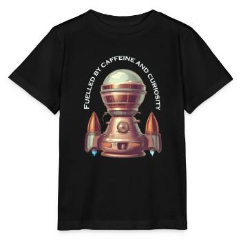 Fueld by coffee Rocket Coffee Machine - Stanley/Stella MINI CREATOR Kids’ T-Shirt - black - Front - Mikhail (115cm)