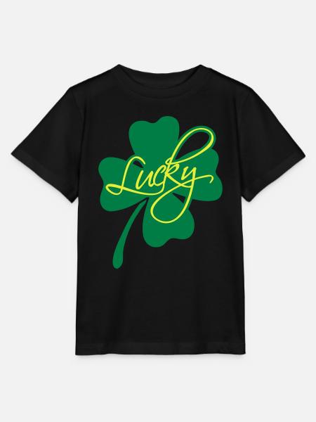 Lucky Shamrock - Stanley/Stella Kinder T-Shirt MINI CREATOR - Schwarz