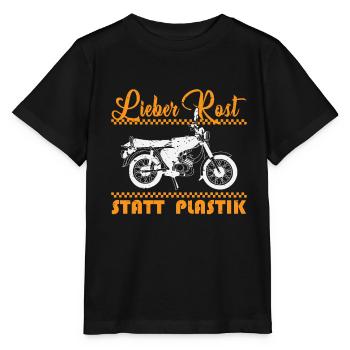 Lieber Rost statt Plastik Simson DDR - Stanley/Stella Kinder T-Shirt MINI CREATOR  - Schwarz - Vorne - Mikhail (115cm)