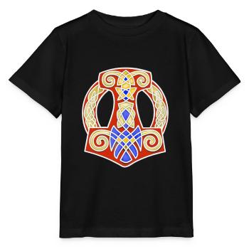 Marteau de Thor Mjölnir - T-shirt bio MINI CREATOR Stanley/Stella Enfant - noir - Devant - Mikhail (115cm)
