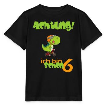 Dino Geburtstag 6 - Stanley/Stella Kinder T-Shirt MINI CREATOR  - Schwarz - Vorne - Mikhail (115cm)