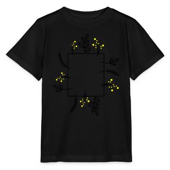 Cadre de fleurs vintage - T-shirt bio MINI CREATOR Stanley/Stella Enfant - noir - Devant - Mikhail (115cm)