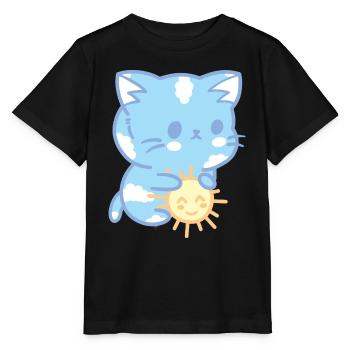 Sky cat - Stanley/Stella Kinder T-Shirt MINI CREATOR  - Schwarz - Vorne - Mikhail (115cm)
