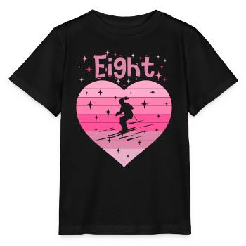 Herz Liebe Hobby Skifahren 8. Geburtstag - Stanley/Stella Kinder T-Shirt MINI CREATOR  - Schwarz - Vorne - Mikhail (115cm)