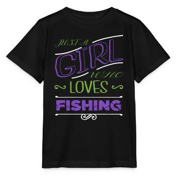 present fish hook trout clown fish tshirts - Stanley/Stella MINI CREATOR Kids’ T-Shirt - black - Front - Mikhail (115cm)