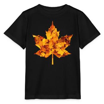 Maple leaf - Stanley/Stella MINI CREATOR Kids’ T-Shirt - black - Front - Mikhail (115cm)
