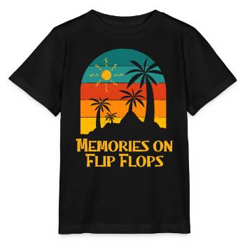 Souvenirs sur Flip Flops Summer Ocean Mer tropicale - T-shirt bio MINI CREATOR Stanley/Stella Enfant - noir - Devant - Mikhail (115cm)