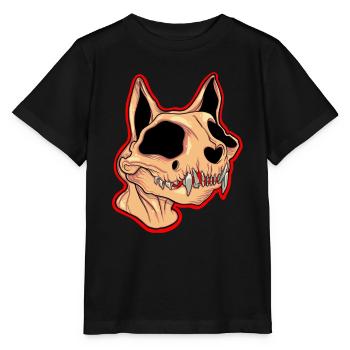 Katzenschädel - Stanley/Stella Kinder T-Shirt MINI CREATOR  - Schwarz - Vorne - Mikhail (115cm)