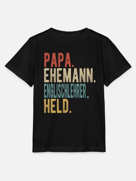 Englischlehrer Papa Ehemann Held - Stanley/Stella Kinder T-Shirt MINI CREATOR  - Schwarz