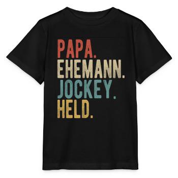 Jockey Papa Ehemann Held - Stanley/Stella Kinder T-Shirt MINI CREATOR  - Schwarz - Vorne - Mikhail (115cm)