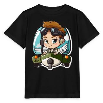 Fliegen Sie hoch hinaus - Stanley/Stella Kinder T-Shirt MINI CREATOR  - Schwarz - Vorne - Mikhail (115cm)