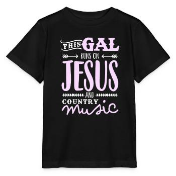 Country Music Girl - Stanley/Stella Kinder T-Shirt MINI CREATOR  - Schwarz - Vorne - Mikhail (115cm)