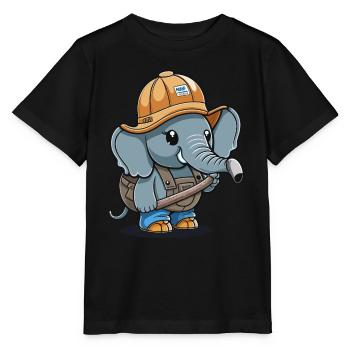 Elefanten-Baumeister - Stanley/Stella Kinder T-Shirt MINI CREATOR  - Schwarz - Vorne - Mikhail (115cm)