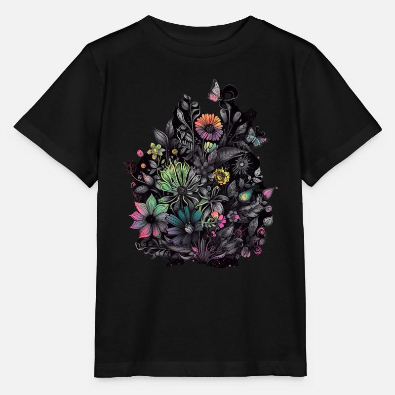 Flower Power - Stanley/Stella Kinder T-Shirt MINI CREATOR  - Schwarz