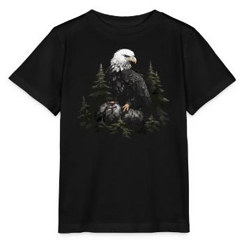 Forêt animale d’aigle à tête blanche - T-shirt bio MINI CREATOR Stanley/Stella Enfant - noir - Devant - Mikhail (115cm)