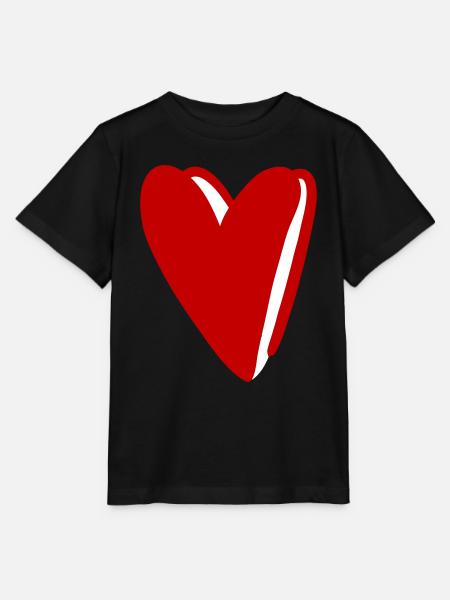 Großes rotes Herz - Stanley/Stella Kinder T-Shirt MINI CREATOR  - Schwarz