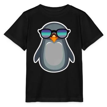Pinguin-Klasse mit Sonnenbrille - Stanley/Stella Kinder T-Shirt MINI CREATOR  - Schwarz - Vorne - Mikhail (115cm)