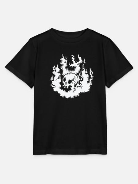 Brennender Knochenschädel Gothic Styl - Stanley/Stella Kinder T-Shirt MINI CREATOR  - Schwarz