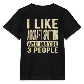 Aircraft spotting Saying - Stanley/Stella MINI CREATOR Kids’ T-Shirt - black - Front - Mikhail (115cm)