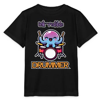 Ink-redible drummer! - Stanley/Stella MINI CREATOR Kids’ T-Shirt - black - Front - Mikhail (115cm)