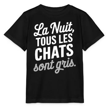 La nuit, tous les chats sont gris - T-shirt bio MINI CREATOR Stanley/Stella Enfant - noir - Devant - Mikhail (115cm)