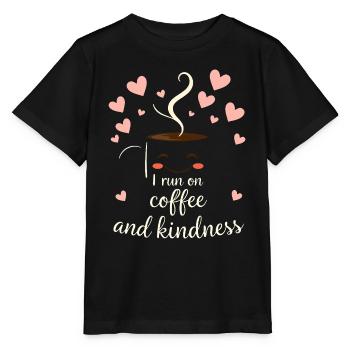 Je cours sur le café et la gentillesse Esthétique confortable mignon - T-shirt bio MINI CREATOR Stanley/Stella Enfant - noir - Devant - Mikhail (115cm)