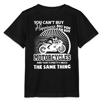 Motorcycle Motorcycles Happiness - Stanley/Stella MINI CREATOR Kids’ T-Shirt - black - Front - Mikhail (115cm)