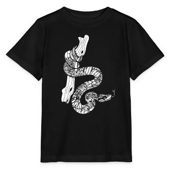 Boa Constrictor Floral Pattern - Stanley/Stella MINI CREATOR Kids’ T-Shirt - black - Front - Mikhail (115cm)