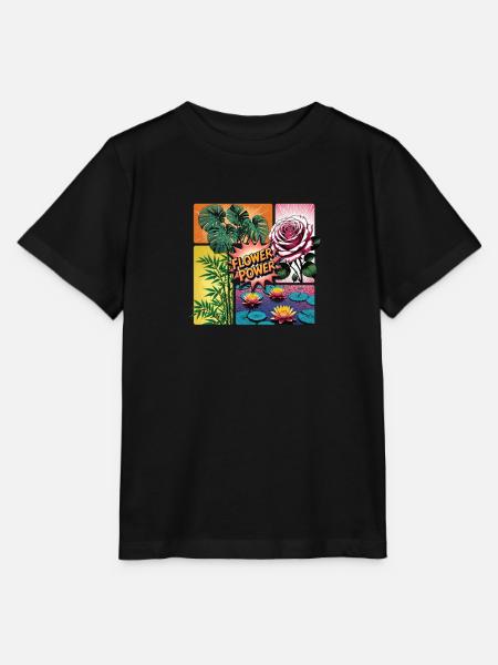 Flower-Power-Collage - Stanley/Stella Kinder T-Shirt MINI CREATOR - Schwarz