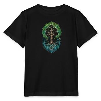 Verzierter Baum des Lebens Wachstum - Stanley/Stella Kinder T-Shirt MINI CREATOR  - Schwarz - Vorne - Mikhail (115cm)